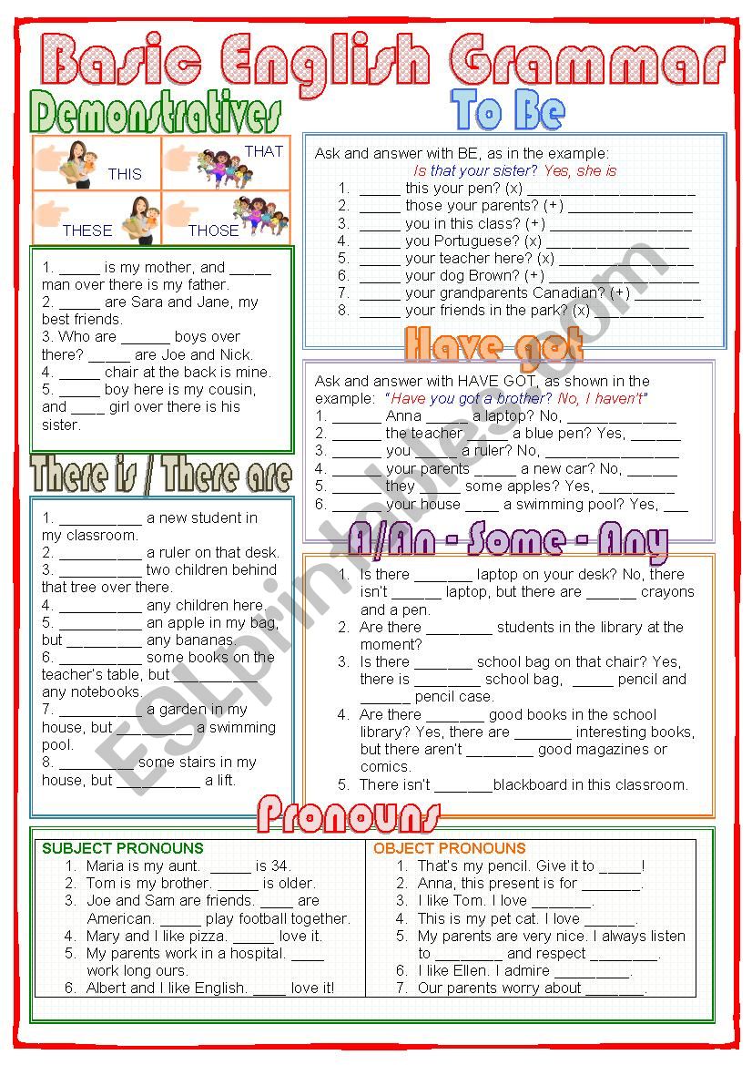 worksheet english grammar