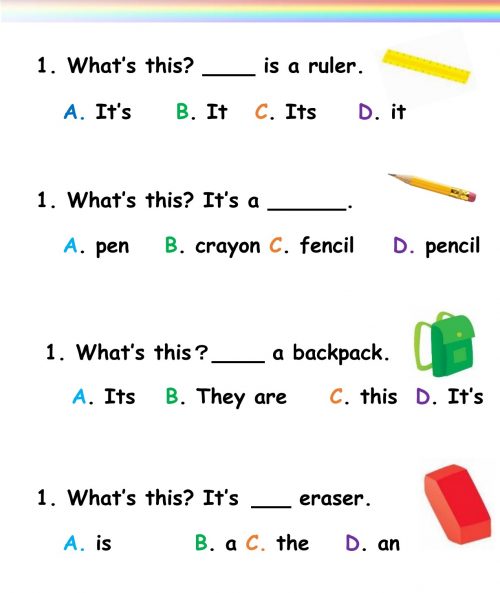 Big English Class objects Worksheet - Muxi ESL World