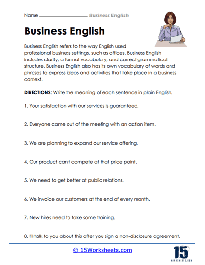 worksheet english