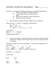 worksheet even more fun with equations answers