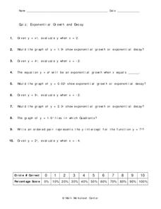 worksheet exponential growth and decay