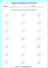 Free printable exponents and prower of ten math worksheets for ...