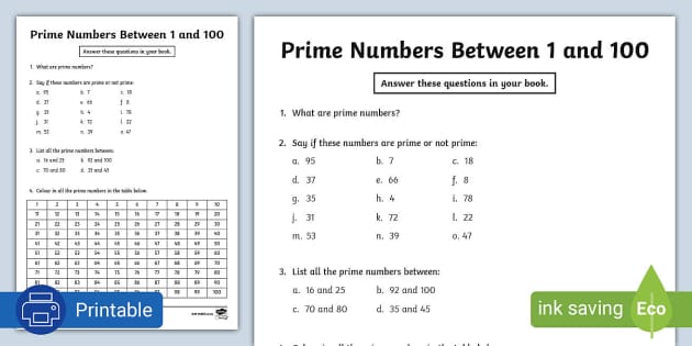 worksheet factors of numbers 1 100