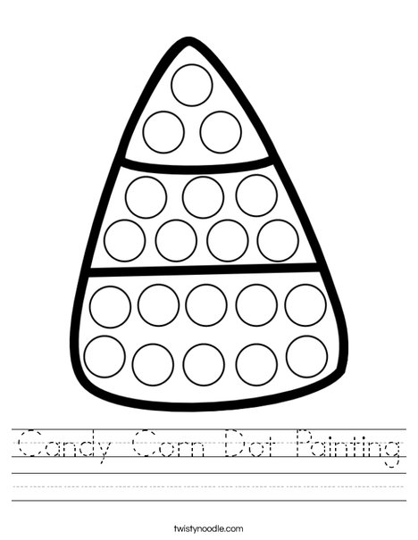 Candy Corn Dot Painting Worksheet - Twisty Noodle