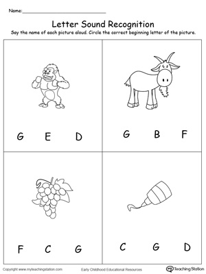 FREE* Recognize the Sound of the Letter G | MyTeachingStation.com