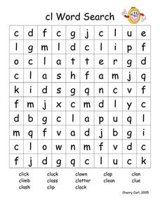 Word Search Cl Worksheet for 1st - 2nd Grade | Lesson Planet