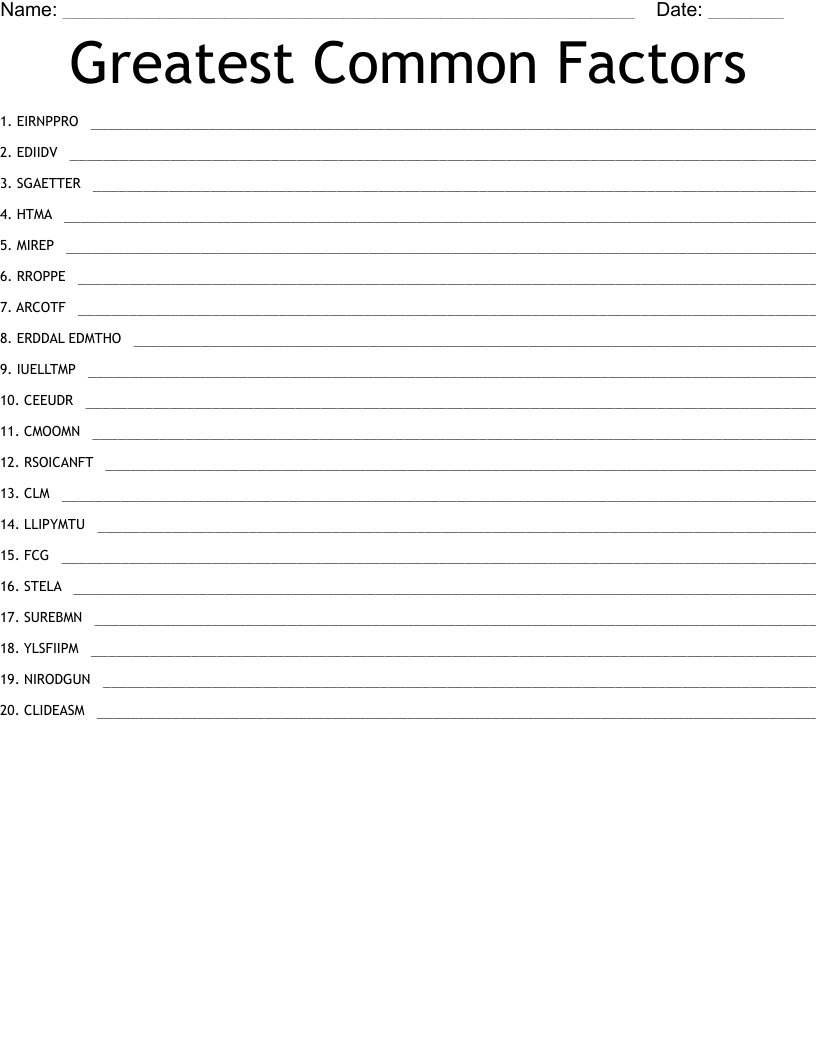 worksheet fcg