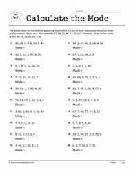Mode Worksheets