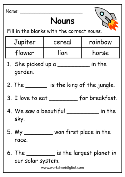 Grade 2 English - Worksheet Digital