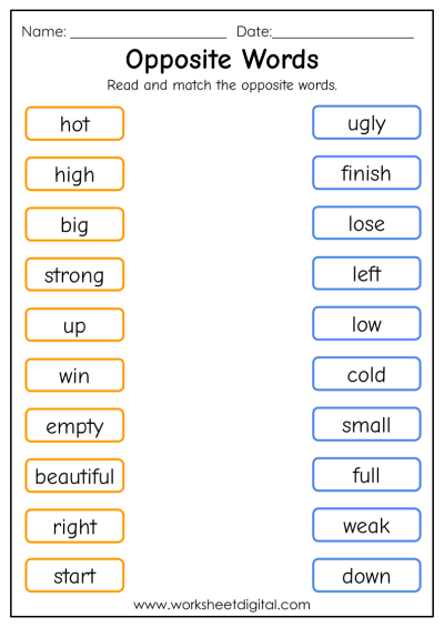 Grade 2 English - Worksheet Digital