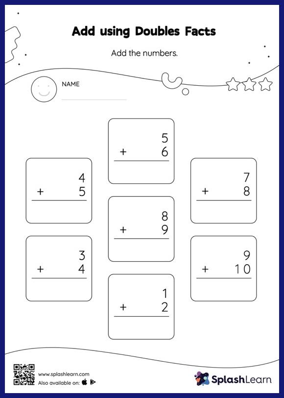 Doubles and Near Doubles Addition Strategy Worksheets for 2nd ...