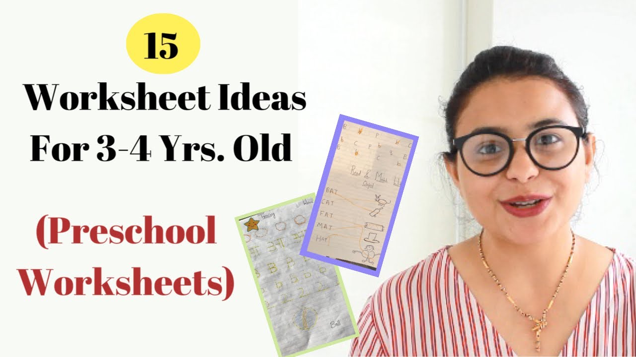 15 DIY Daily Practice Worksheets for 3 &  4 Year Old (Toddler, LKG, Nursery,  Preschool Kids)