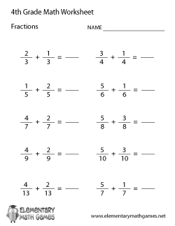 Fourth Grade Math Worksheets