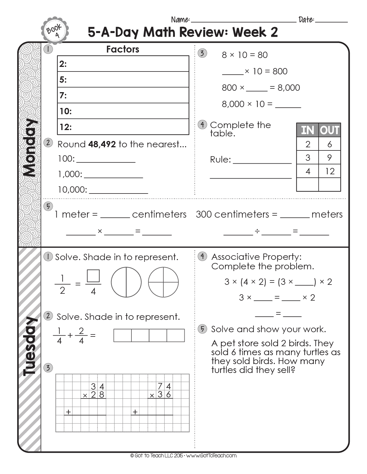 FREE 4th Grade Daily Math Spiral Review • Teacher Thrive