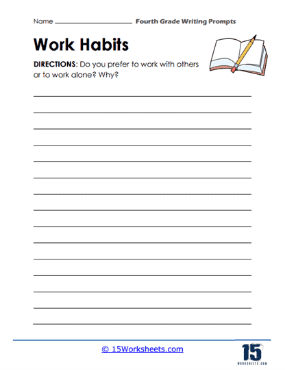 4th Grade Writing Prompt Worksheets