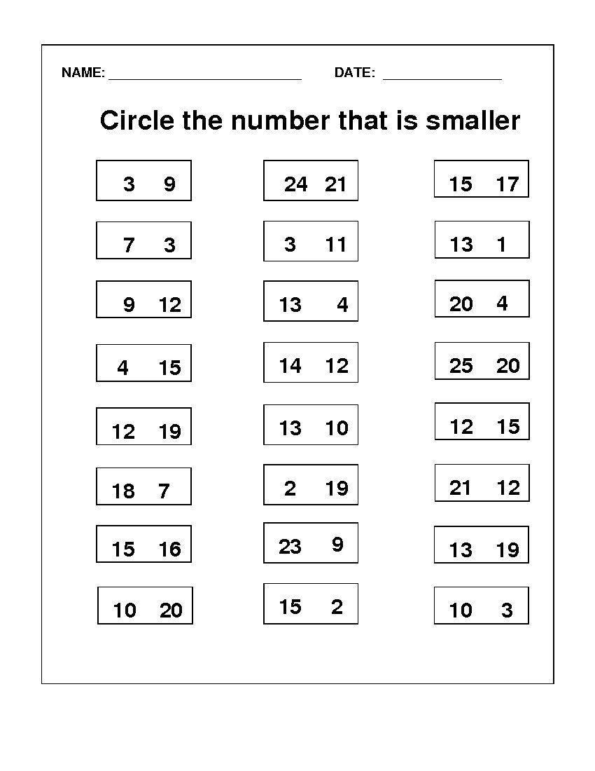 worksheet for 5 years old