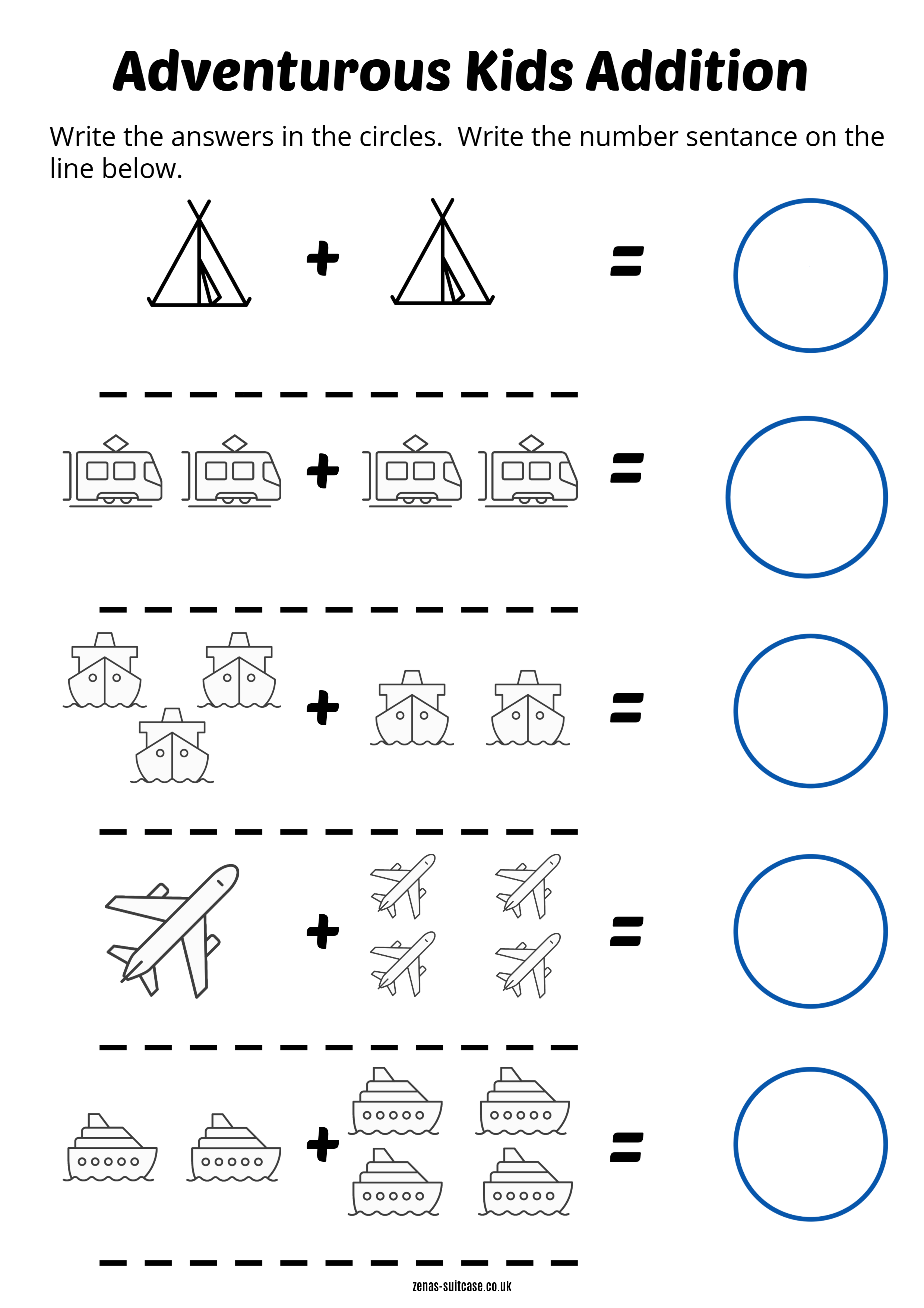 worksheet for 5 years old