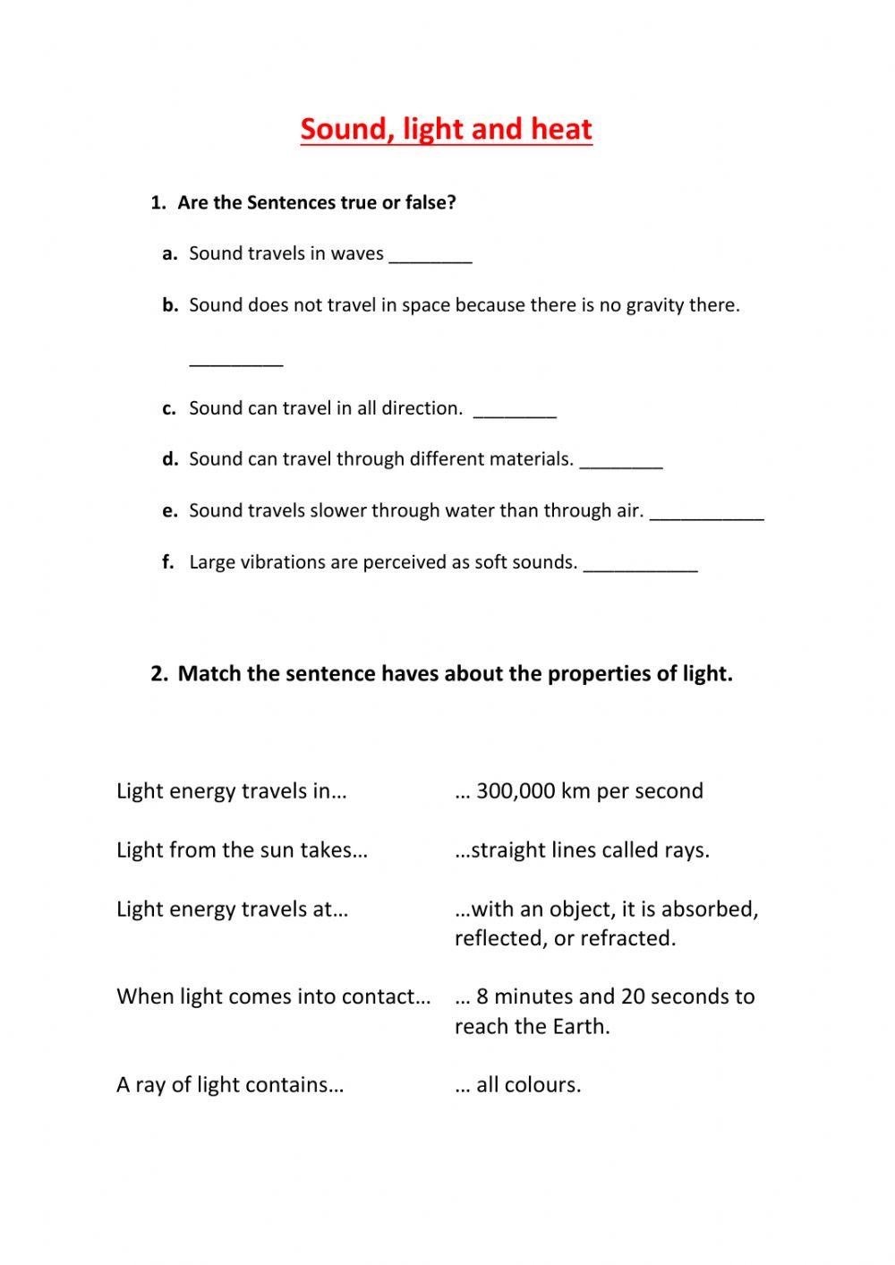worksheet for 5th grade science