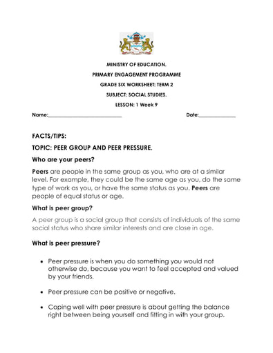 worksheet for 6th grade social studies