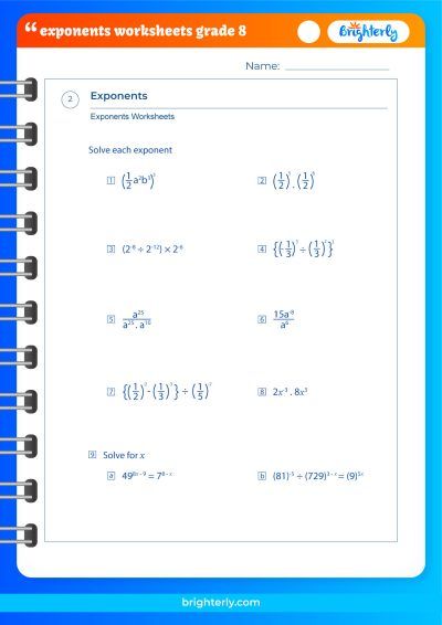 How To Use Exponents Worksheets Grade 8 [PDFs] Brighterly.com
