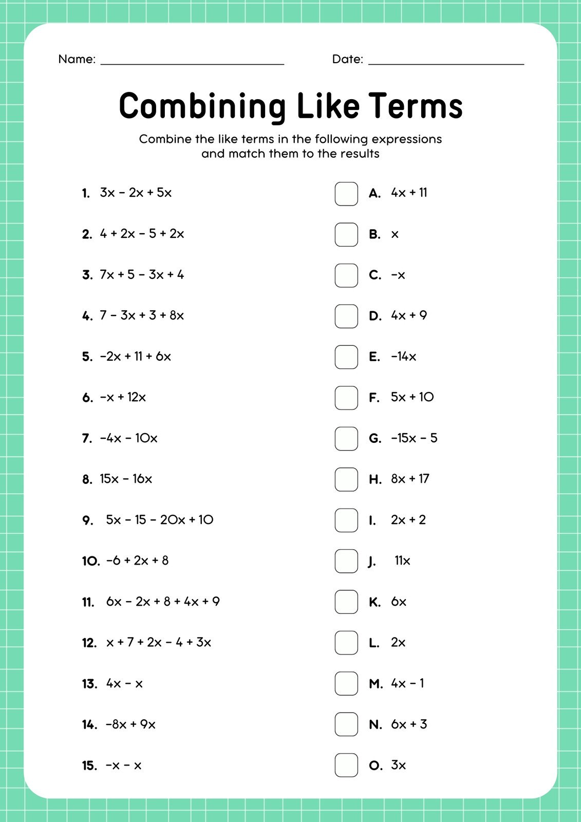 Free printable 8th grade math worksheet templates 