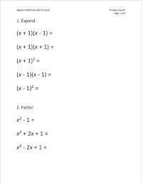 worksheet for algebra 1