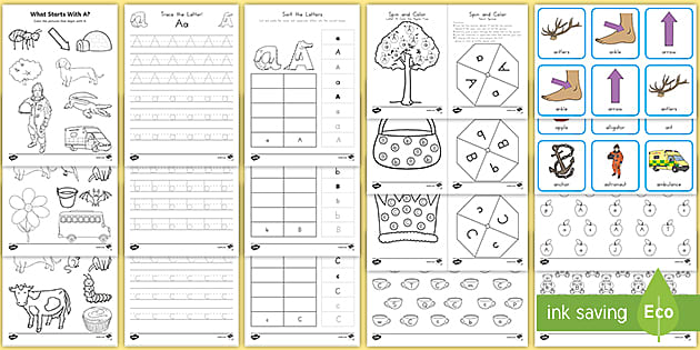 A-Z Alphabet Letters: Worksheet and Activity Pack - ELA