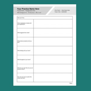 Maladaptive Schemas Record Worksheet (Editable Fillable Printable ...