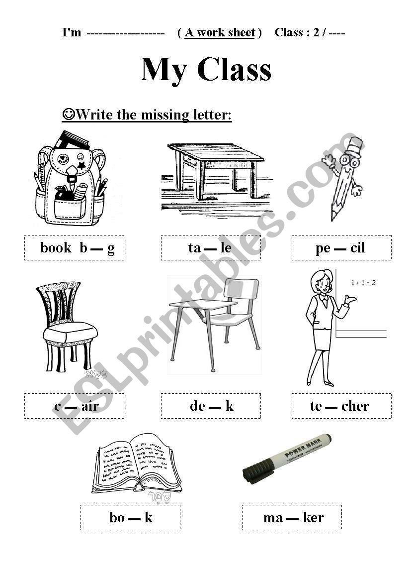 worksheet for class