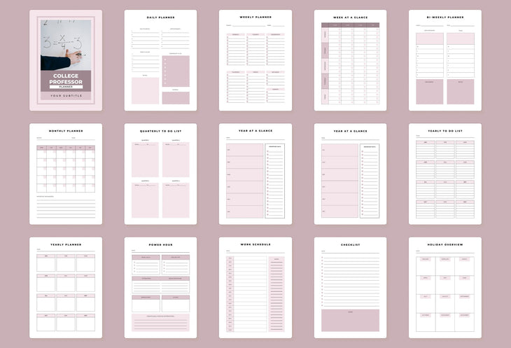 College Professor Planner Canva Template - Ladystrategist Shop