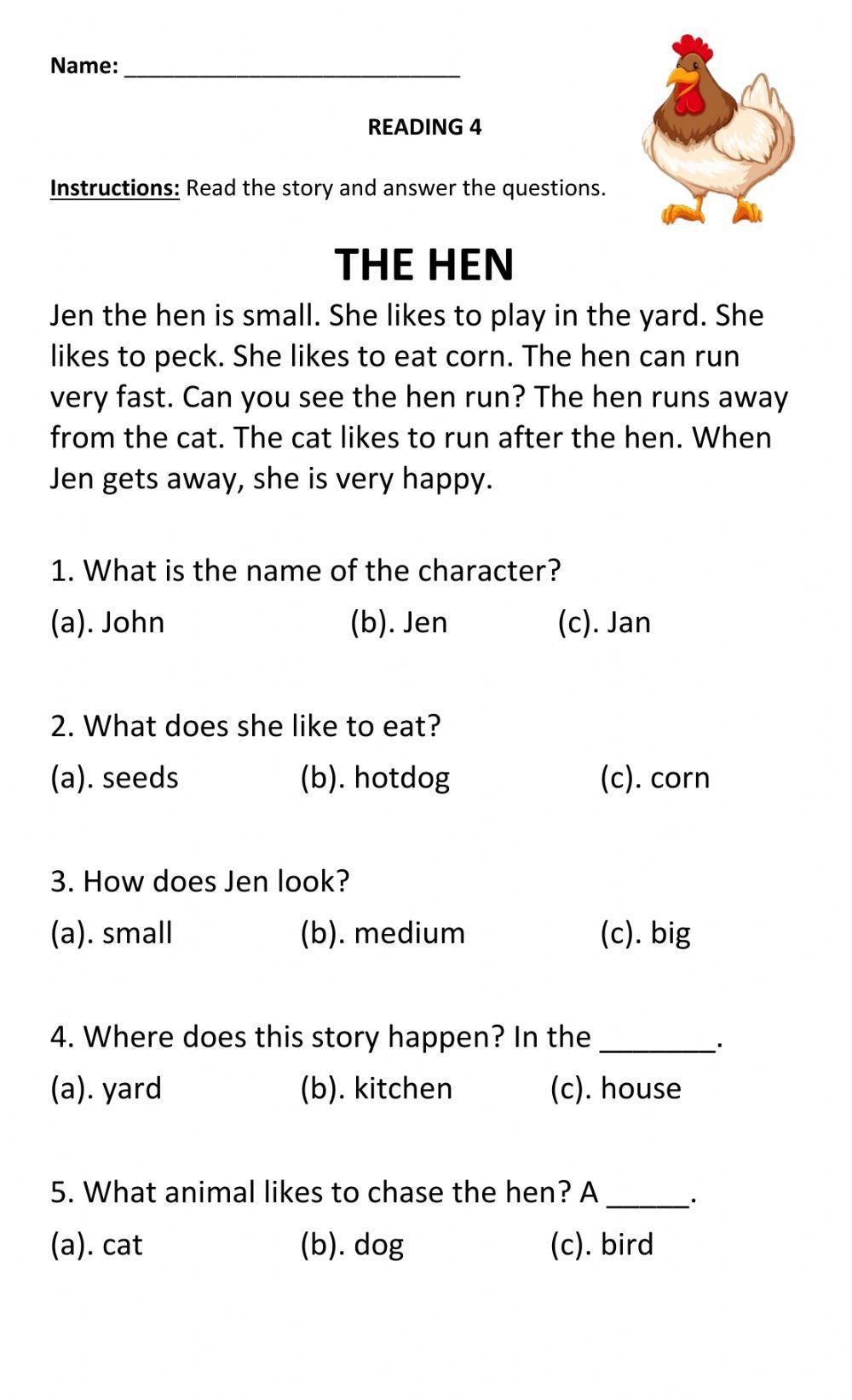 Comprehension Practice activity  