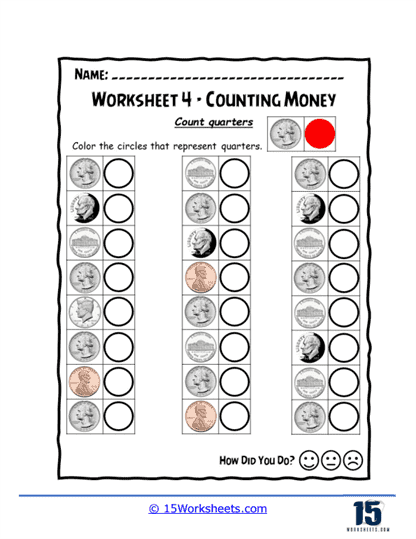 worksheet for counting money in
