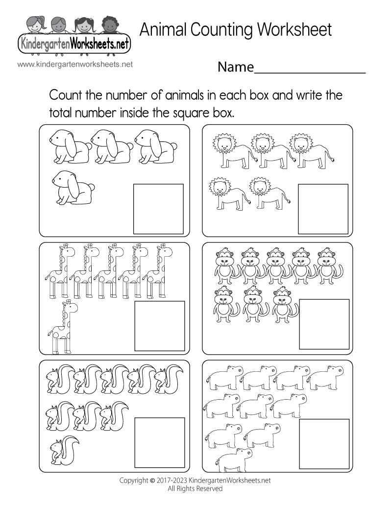 Animal Counting Worksheet - Free Printable, Digital, &  PDF
