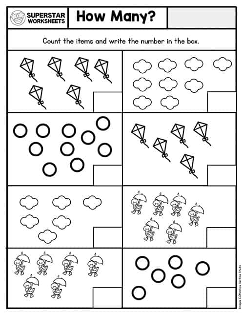 Kindergarten Counting Worksheets -Worksheets Library