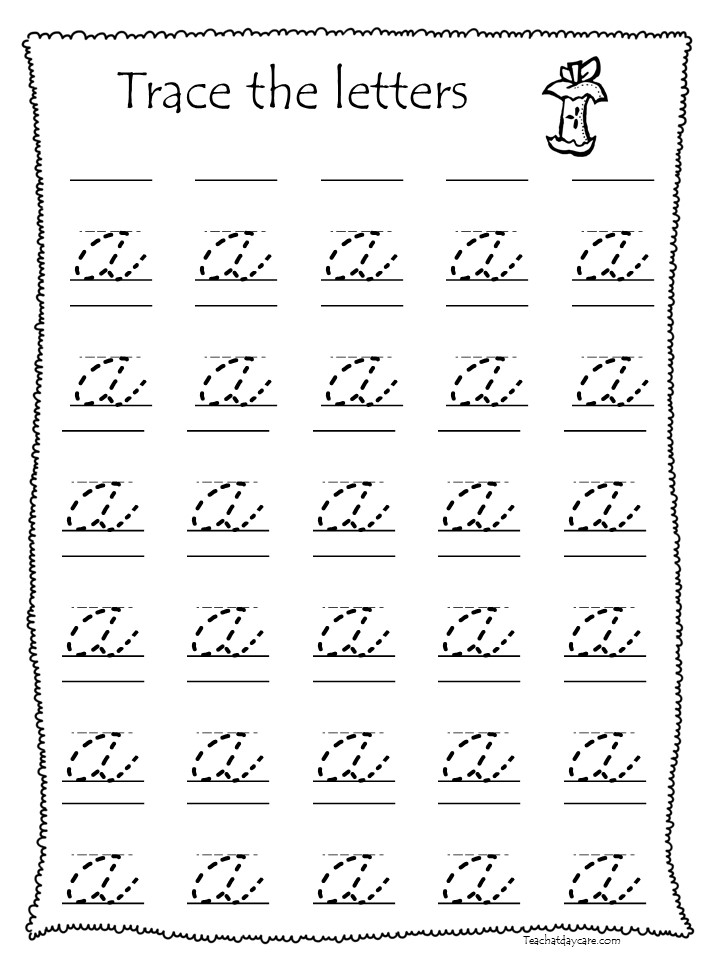 worksheet for cursive writing alphabets