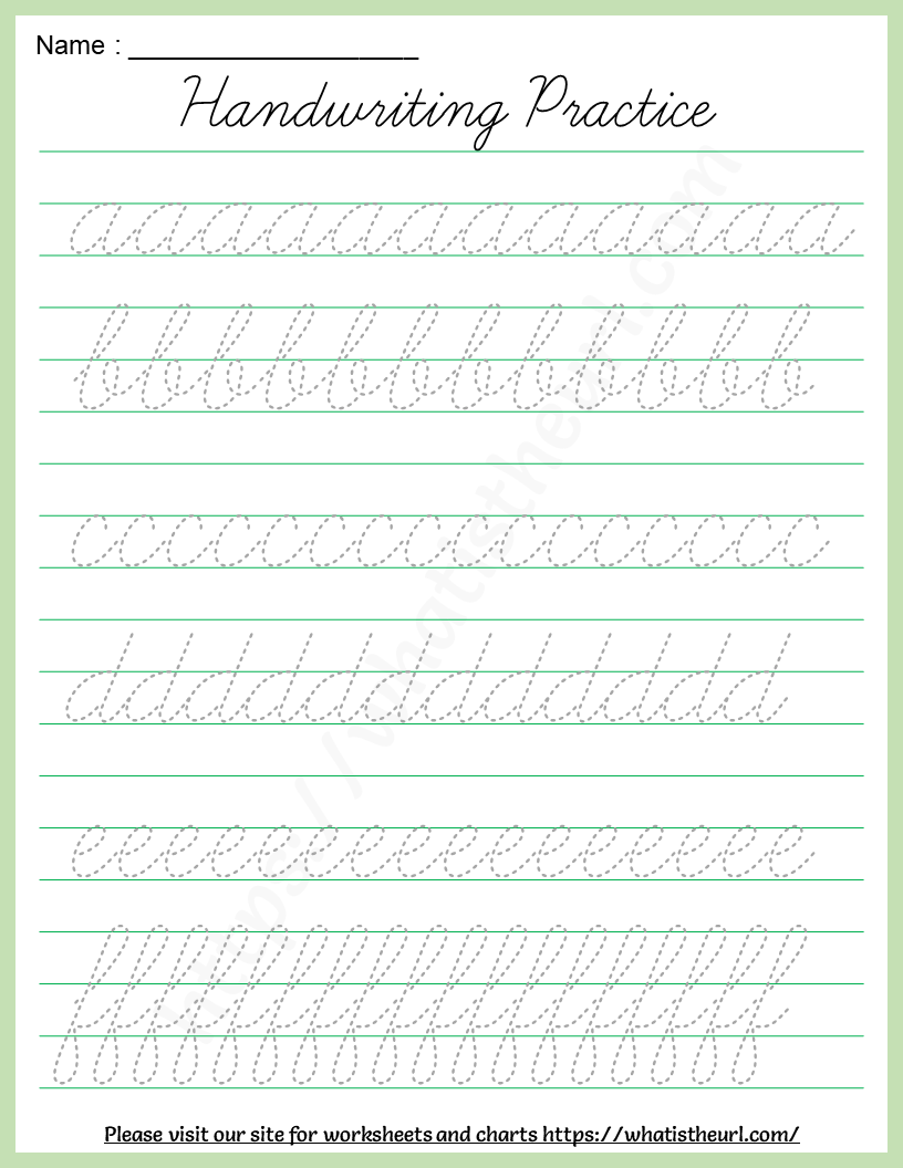 worksheet for cursive writing