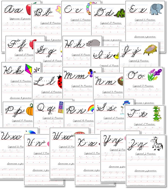worksheet for cursive writing