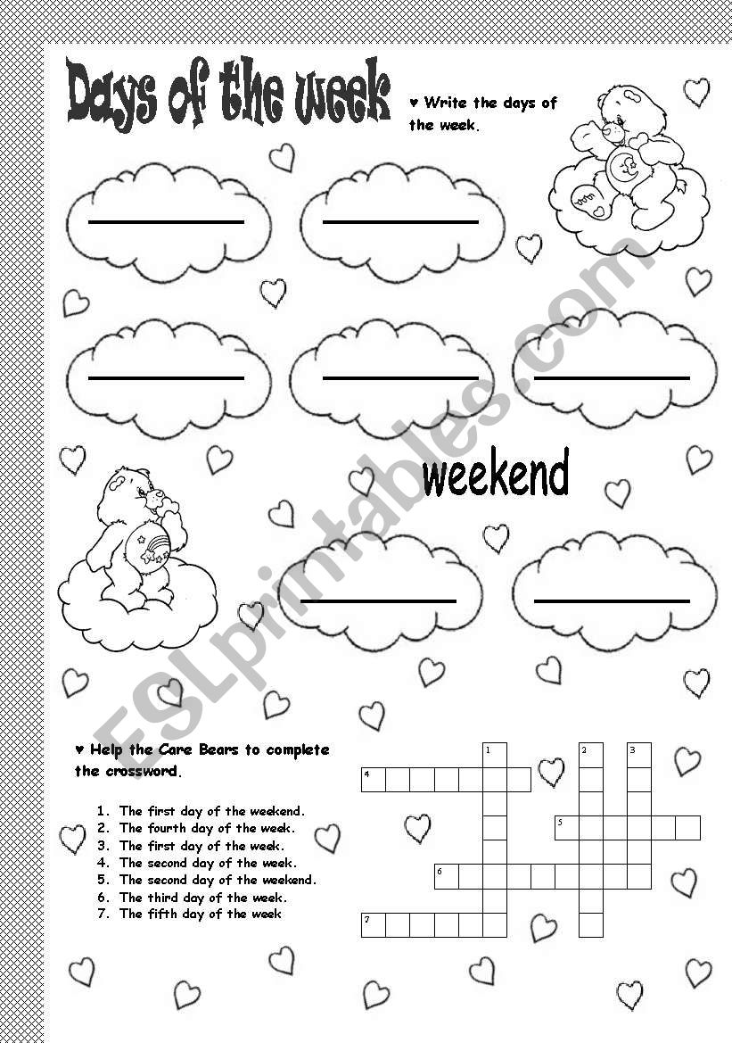 days of the week - ESL worksheet by soledad_grosso