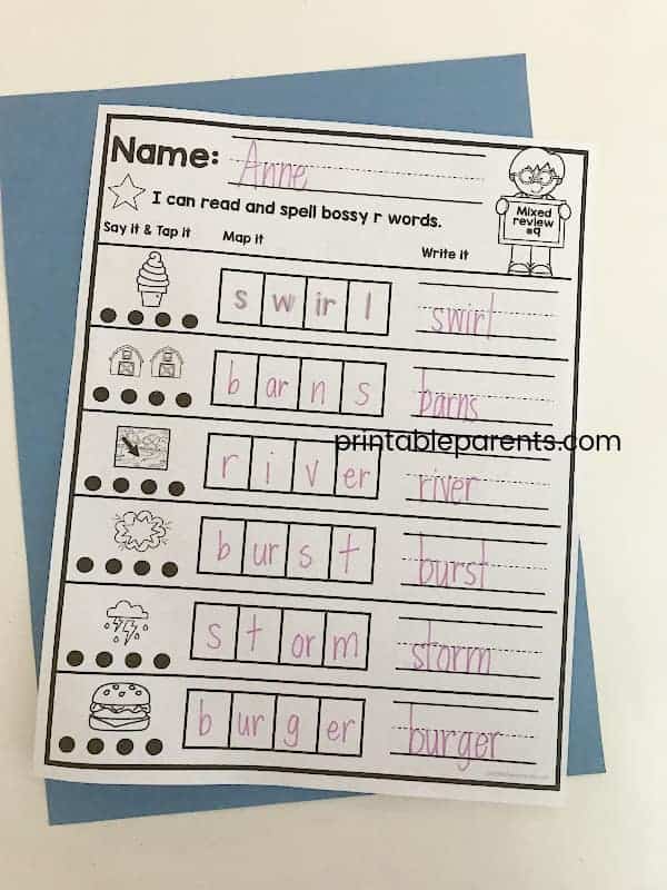 worksheet for dyslexia