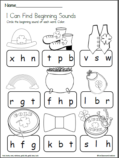 St. Patricks Day Beginning Sounds Worksheet | Made By Teachers