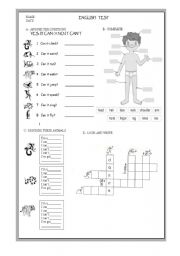 Test for elementary school - ESL worksheet by Gustavo20