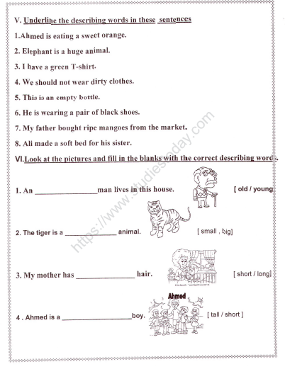 worksheet for english grammar