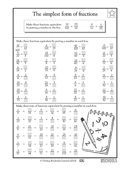 Equivalent fractions | 4th grade, 5th grade Math Worksheet ...