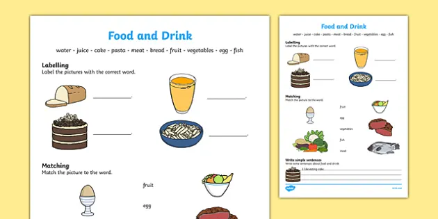 ESL Food Worksheet | English Language | NZ Primary Resource