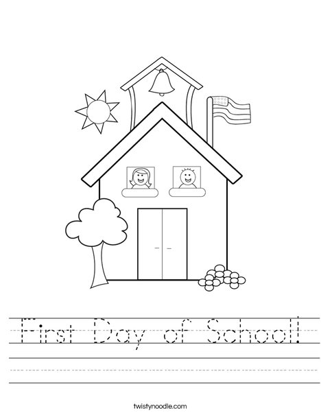 First Day of School Worksheet - Twisty Noodle