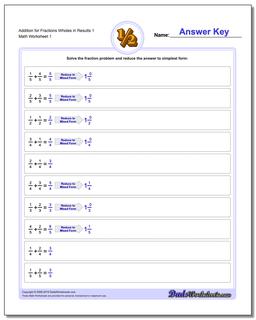 worksheet for fractions