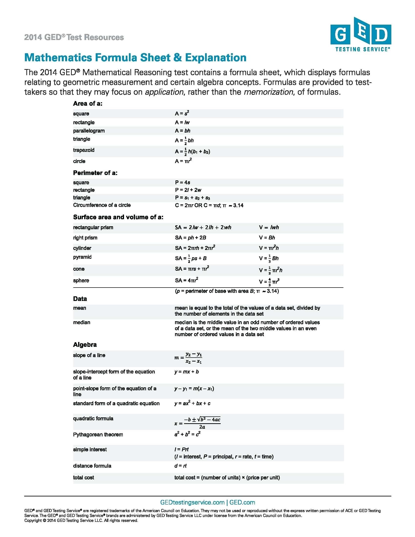 worksheet for ged practice free printable