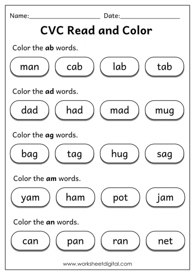 Grade 1 Phonics - Worksheet Digital