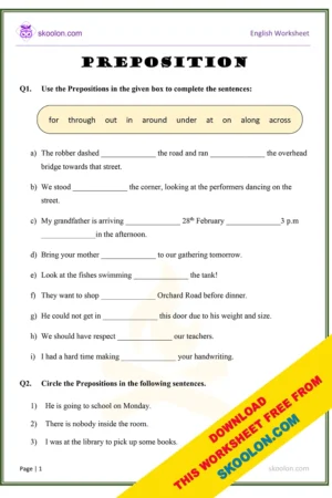 Grammar worksheet for Grade 3 Archives - skoolon.com
