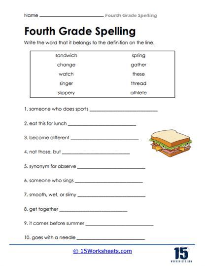 4th Grade Spelling Words Worksheets - 15 Worksheets Library
